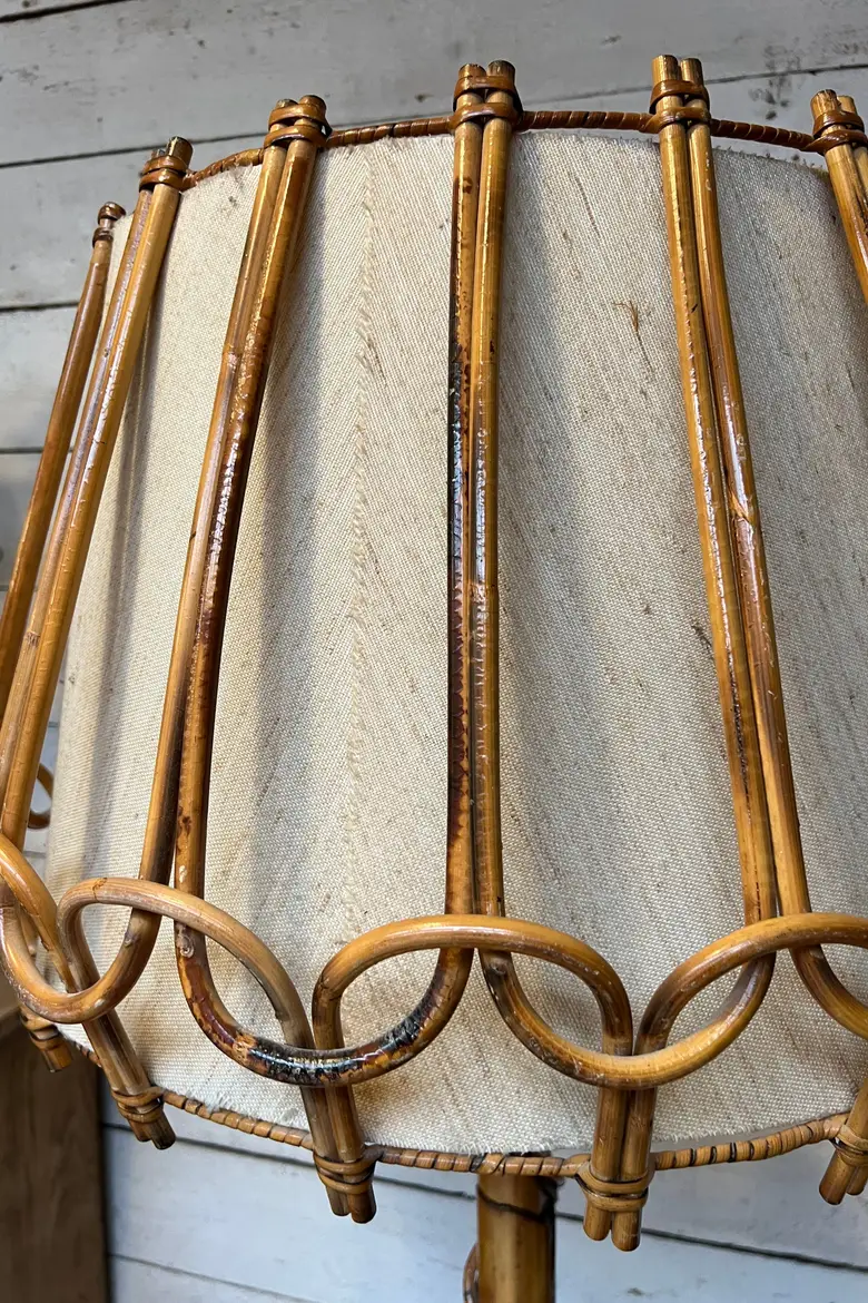 Lampadaire vintage en bambou 1960