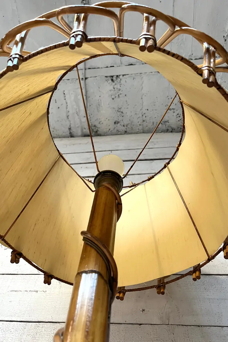 Lampadaire vintage en bambou 1960