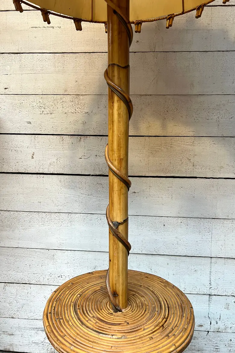 Lampadaire vintage en bambou 1960