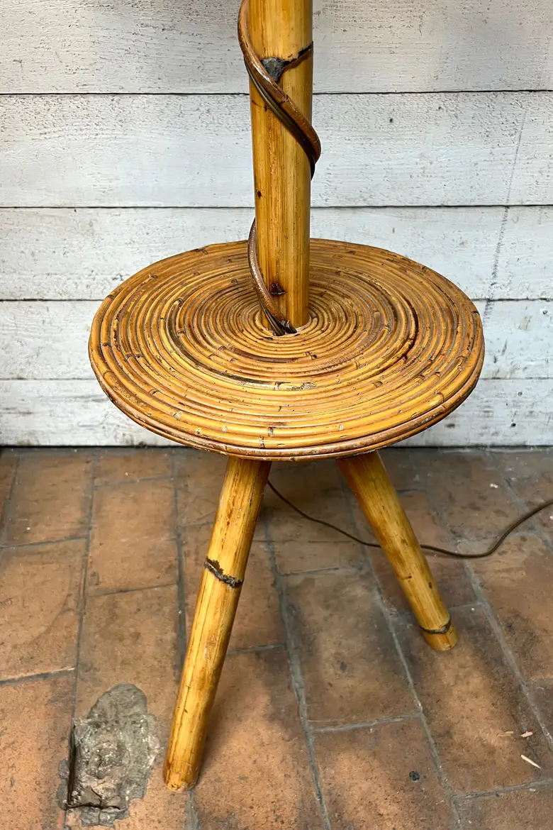 Lampadaire vintage en bambou 1960