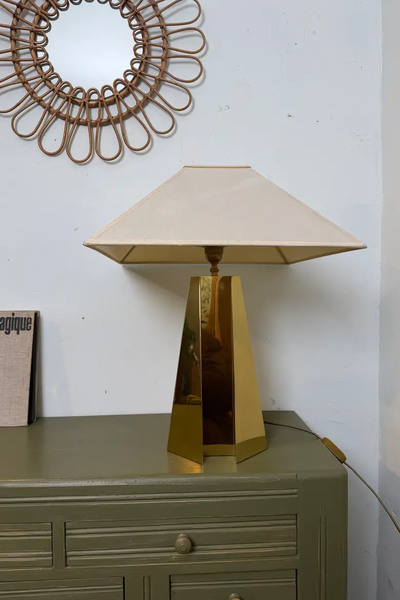 Lampe en laiton géométrique – Années 90