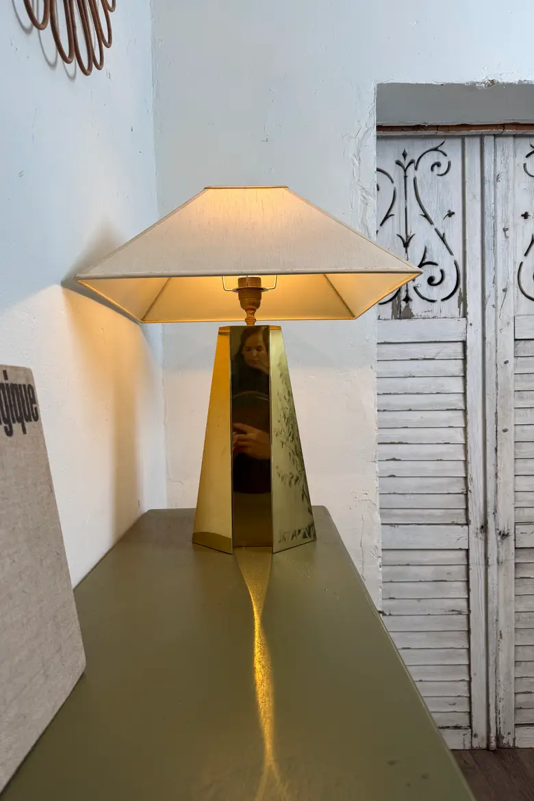Lampe en laiton géométrique – Années 90