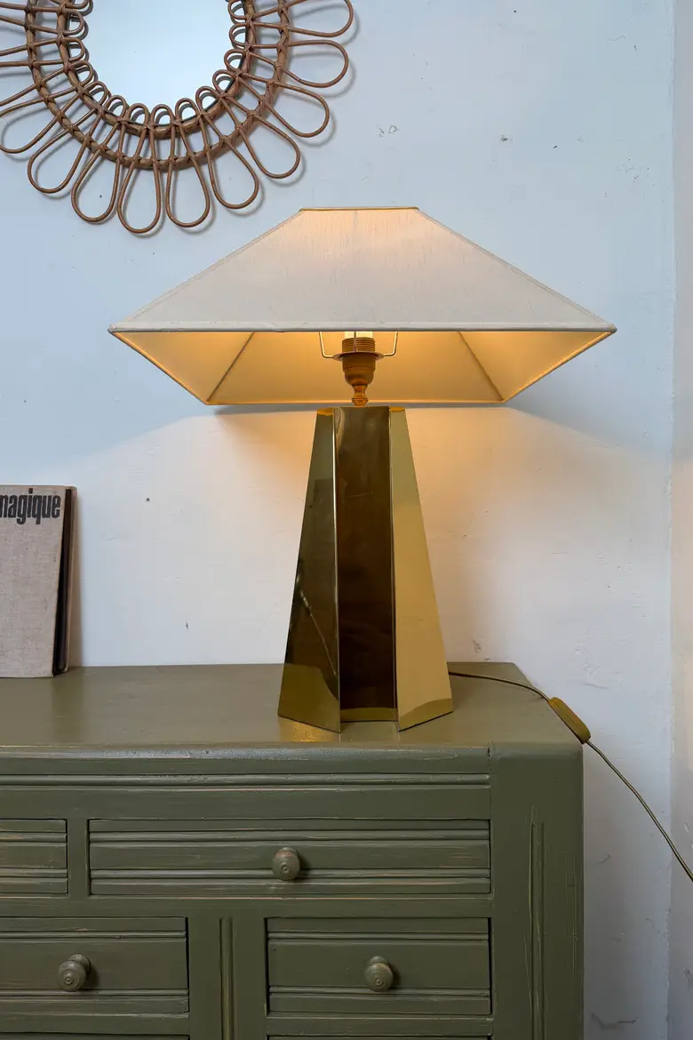 Lampe en laiton géométrique – Années 90