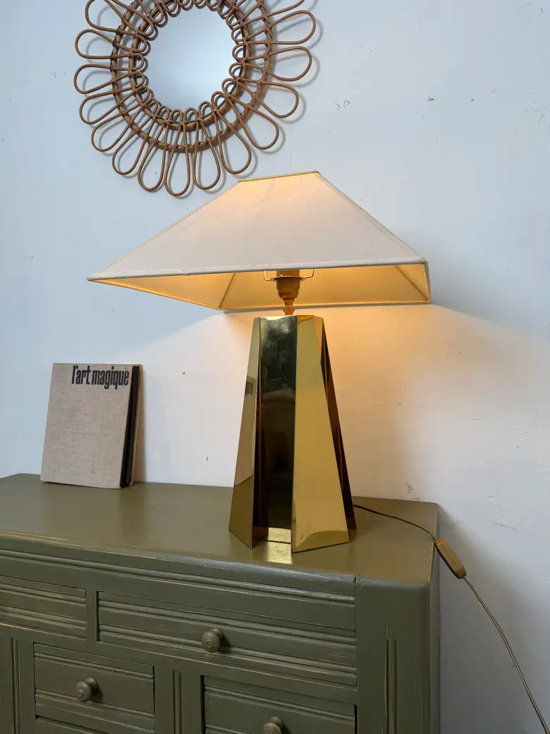 Lampe en laiton géométrique – Années 90