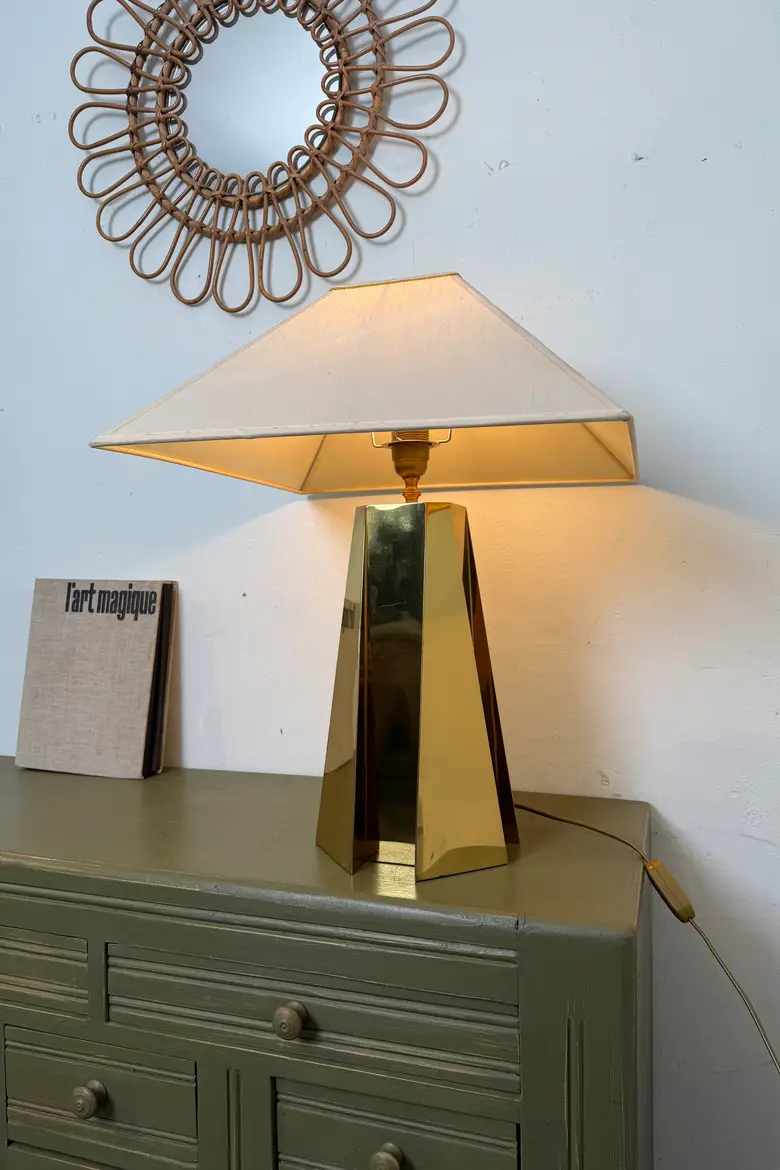 Lampe en laiton géométrique – Années 90
