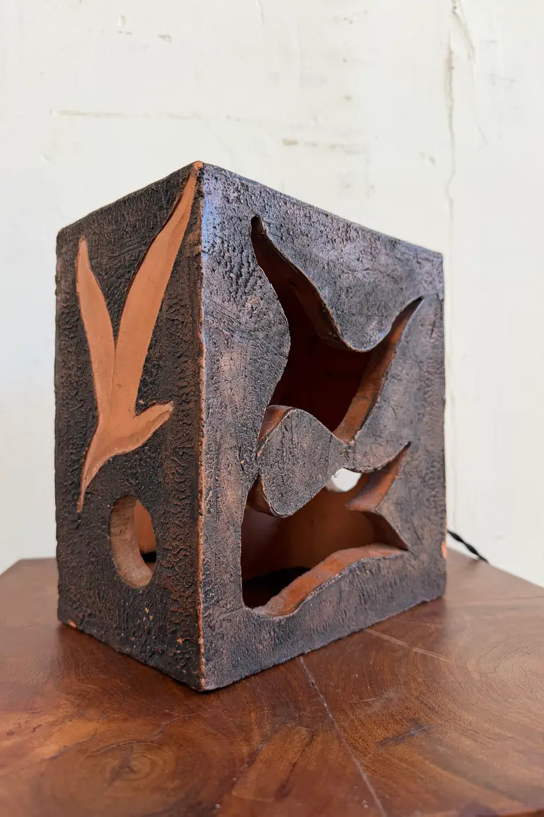 Lampe en terre cuite années 70 Roche Bobois