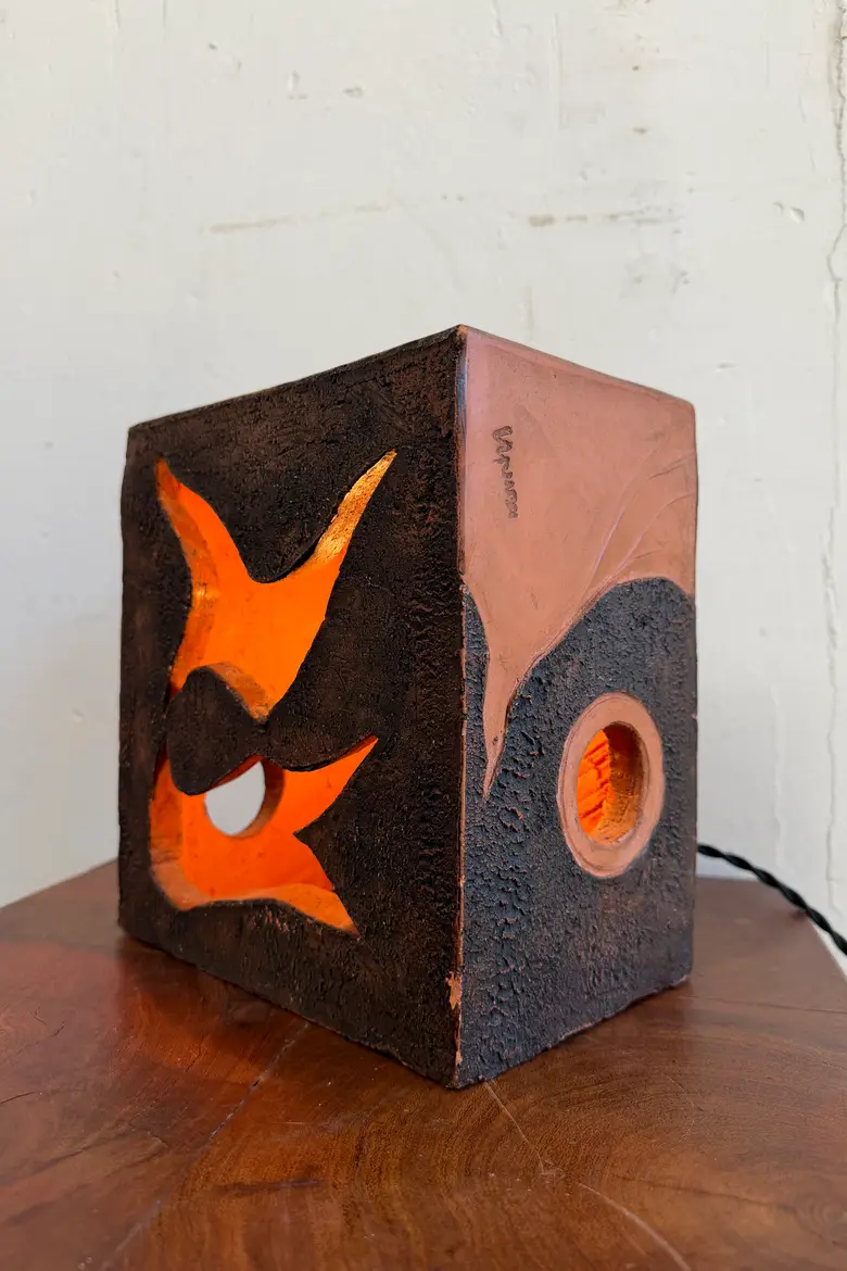 Lampe en terre cuite années 70 Roche Bobois