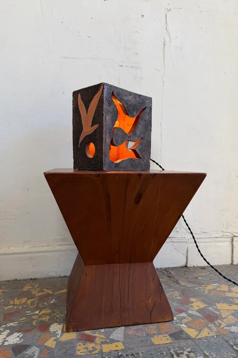 Lampe en terre cuite années 70 Roche Bobois