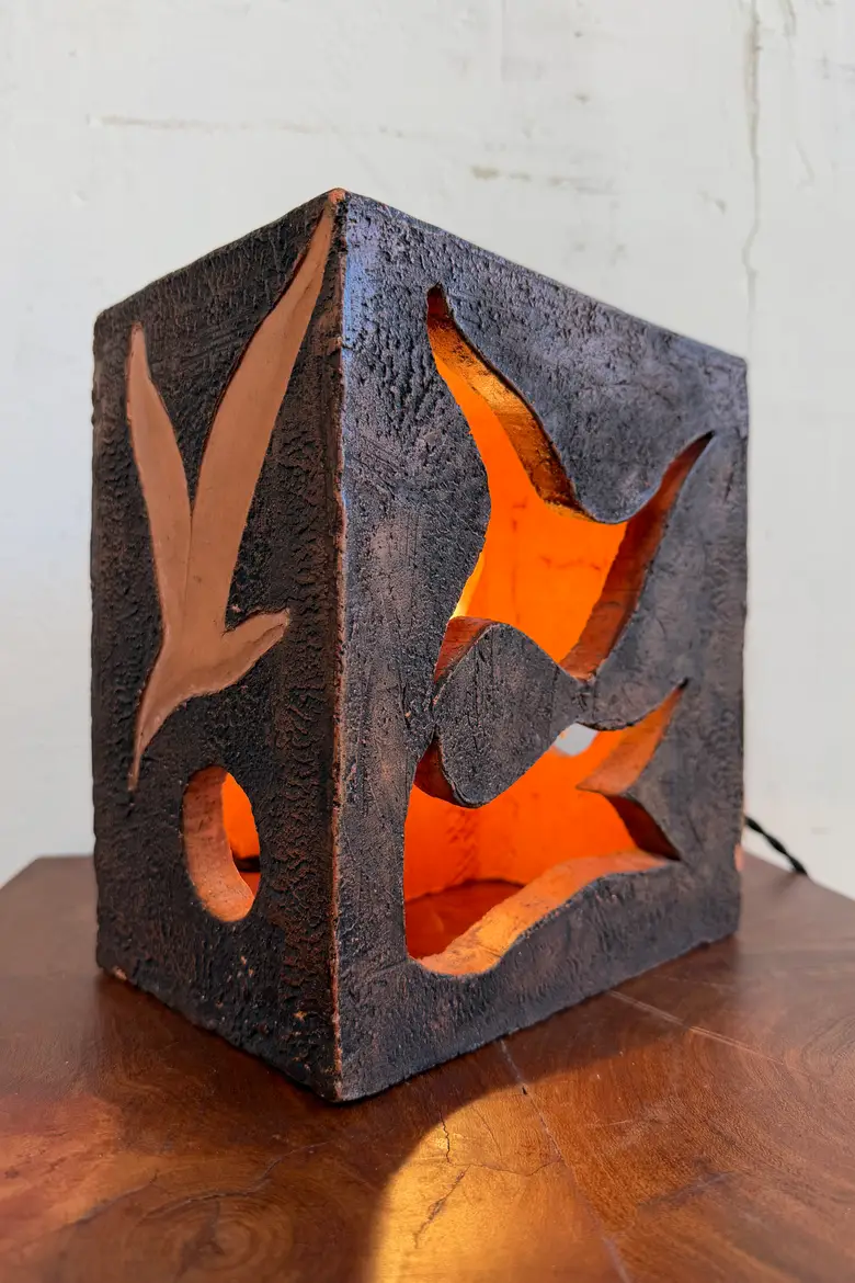 Lampe en terre cuite années 70 Roche Bobois