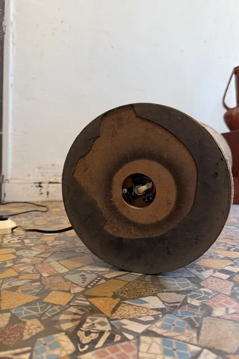 Lampe sculpture vintage en soie