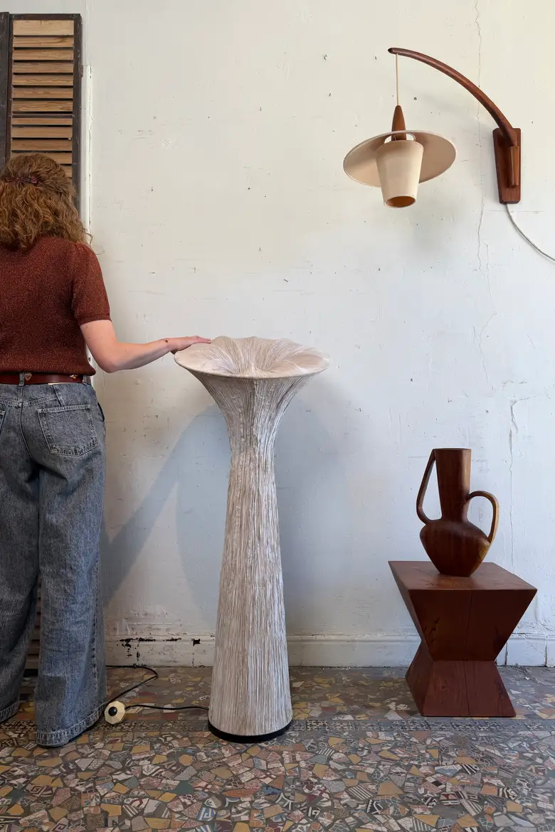 Lampe sculpture vintage en soie
