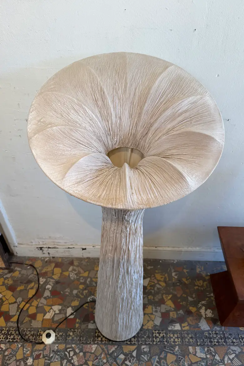 Lampe sculpture vintage en soie