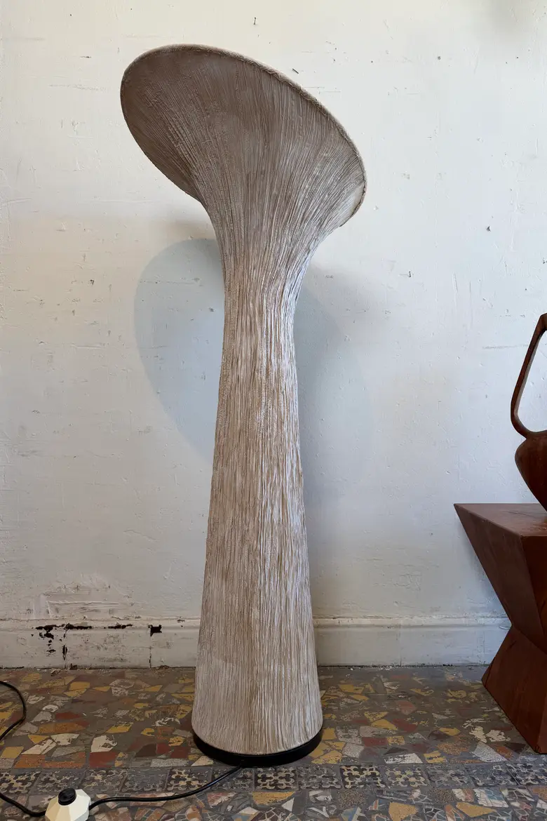 Lampe sculpture vintage en soie