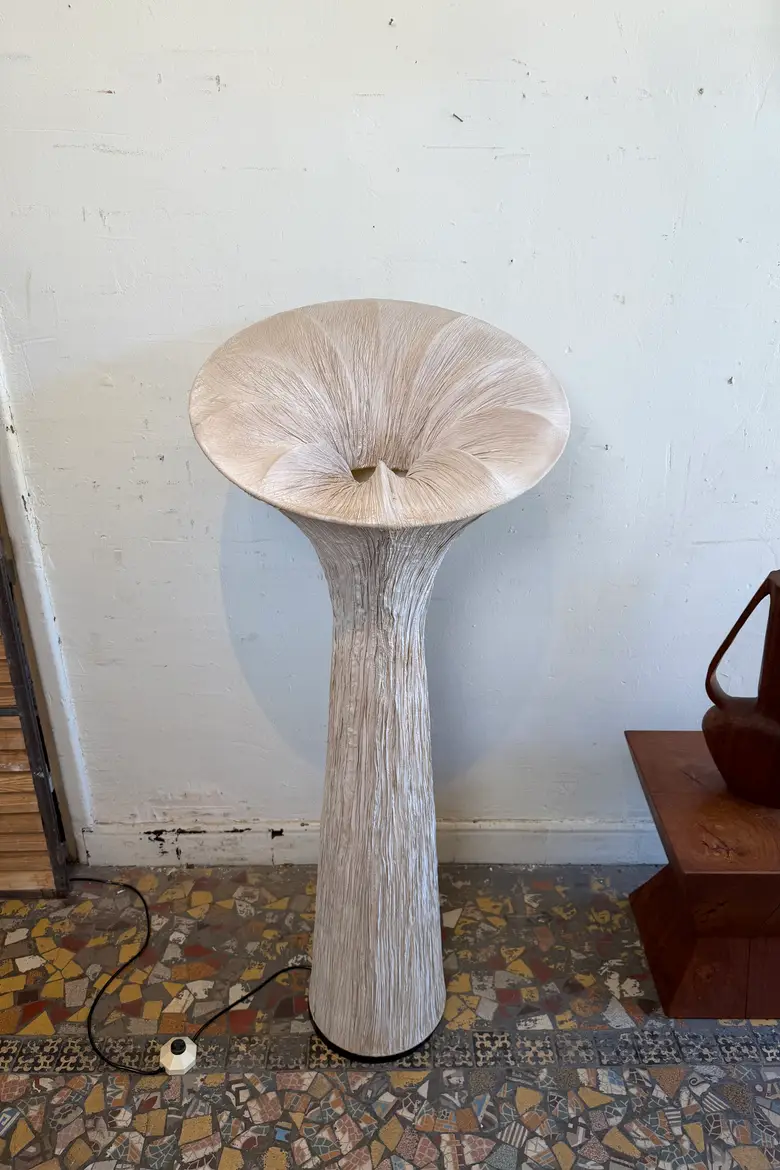 Lampe sculpture vintage en soie