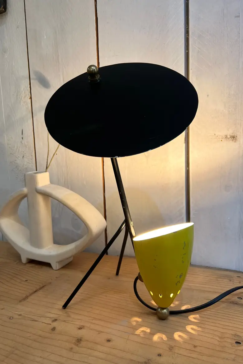 Lampe vintage dans le goût de Jacques Biny Années 50
