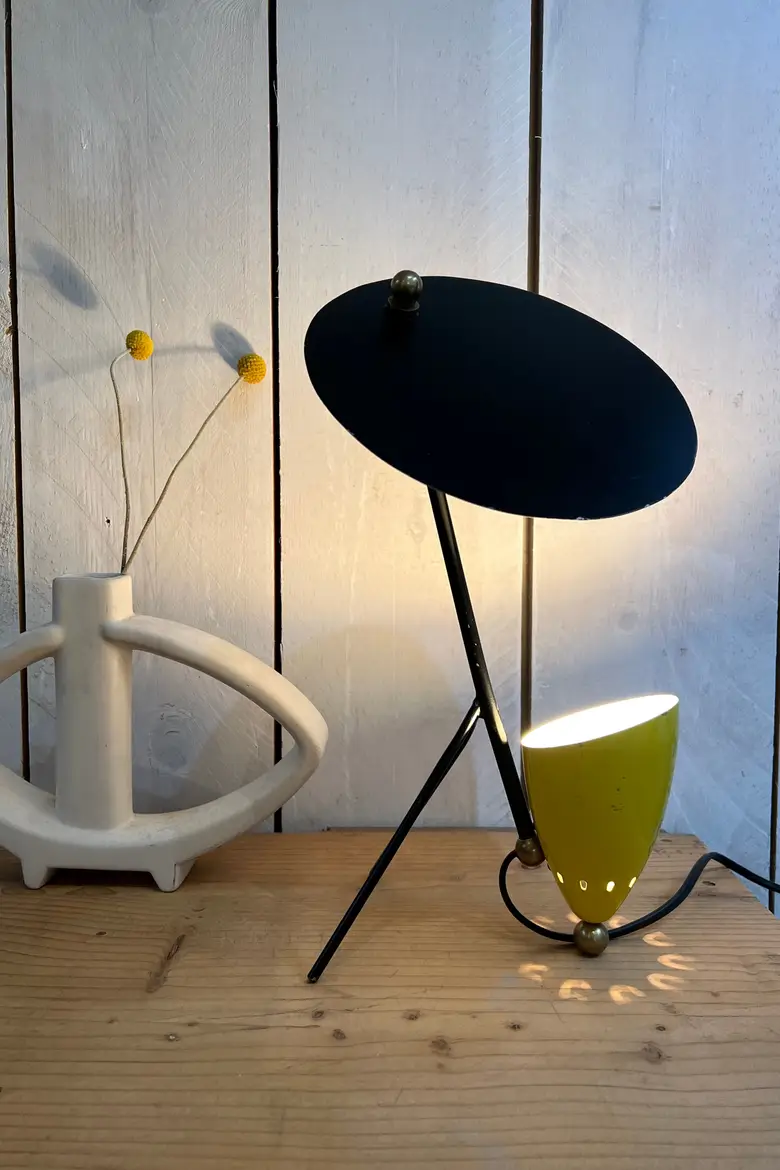 Lampe vintage dans le goût de Jacques Biny Années 50