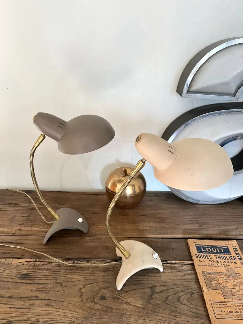 Lampes de bureau Jean Boris Lacroix Années 50