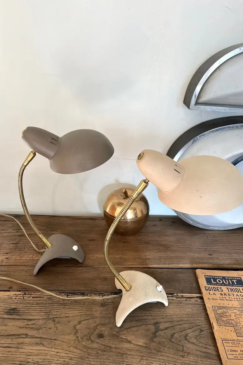 Lampes de bureau Jean Boris Lacroix Années 50
