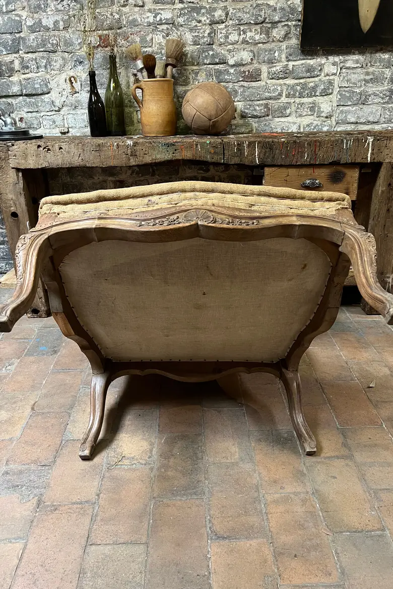 Large bergère de style Louis XV Début XXème
