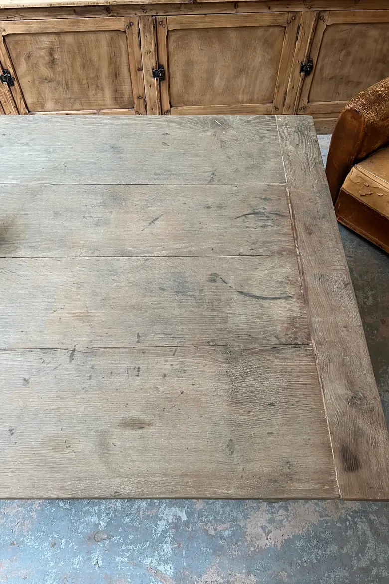Large table d’atelier en chêne Début XXème