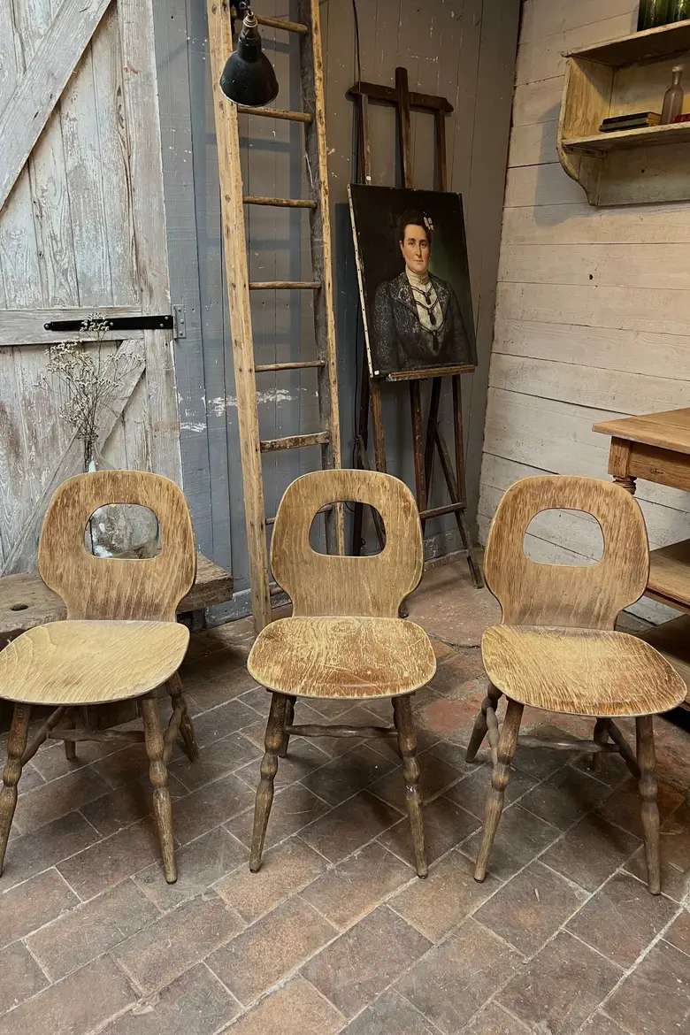 Lot de 6 chaises de bistrot Baumann Années 60