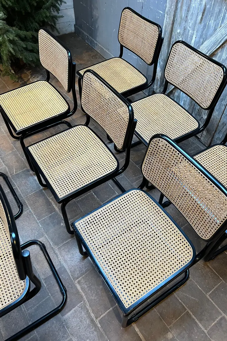 Lot de 8 chaises Cesca de Marcel Breuer Années 70