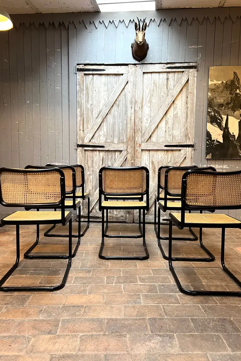 Lot de 8 chaises Cesca de Marcel Breuer Années 70