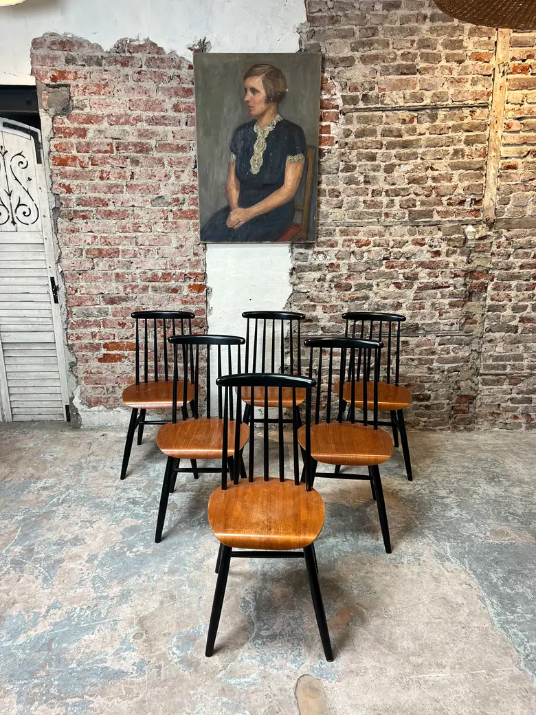 Lot de six chaises Tapiovaara – Années 60