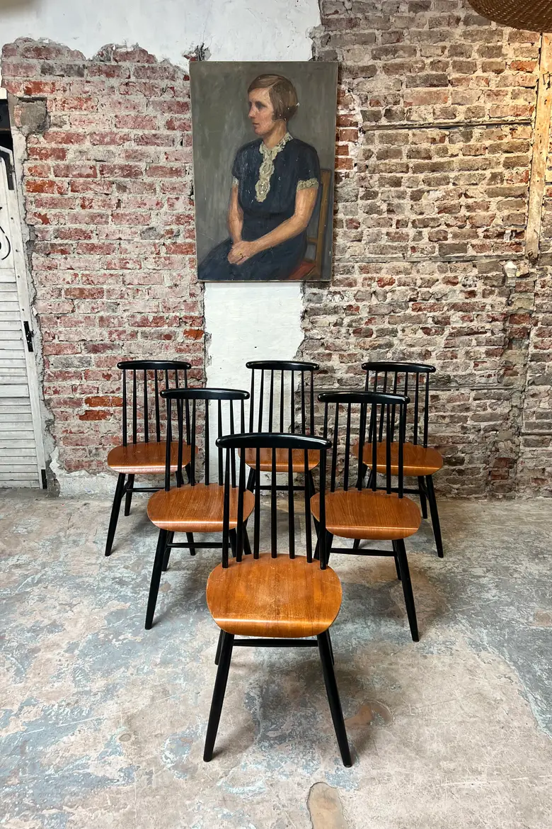 Lot de six chaises Tapiovaara – Années 60