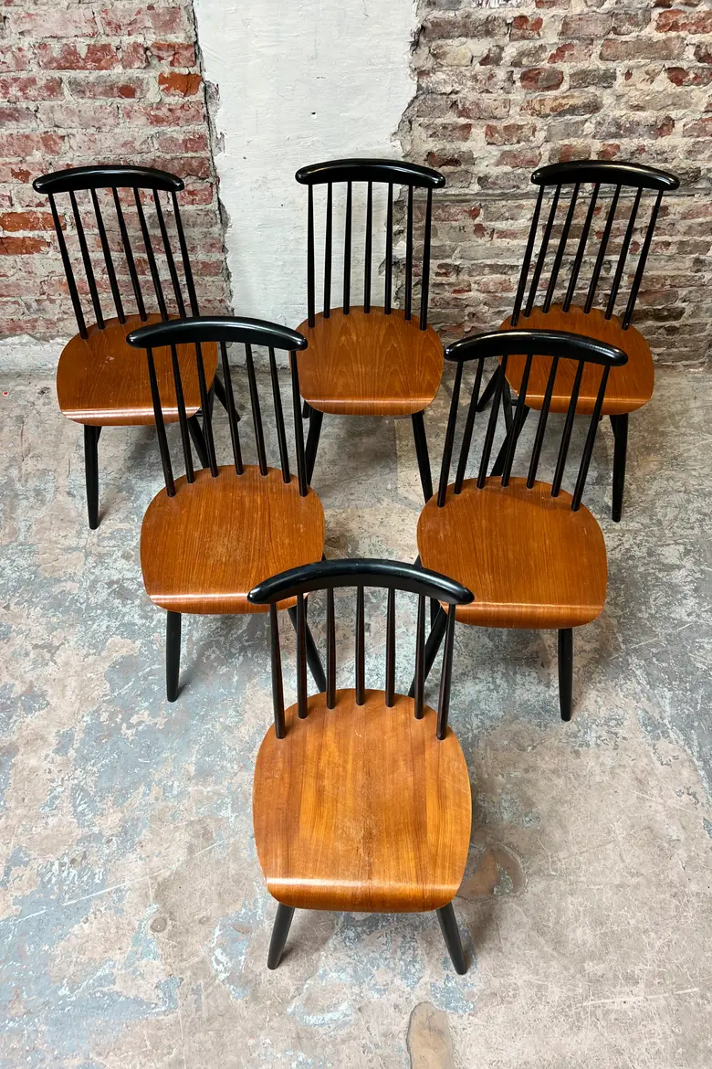 Lot de six chaises Tapiovaara – Années 60