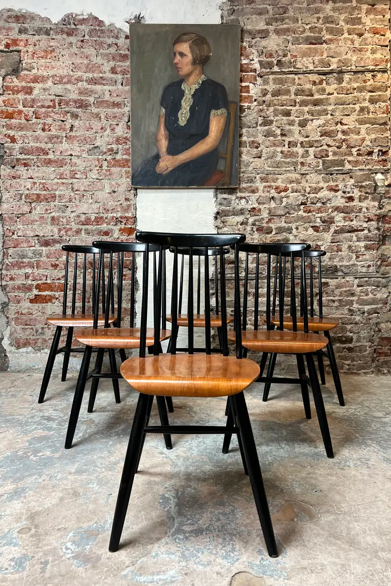Lot de six chaises Tapiovaara – Années 60