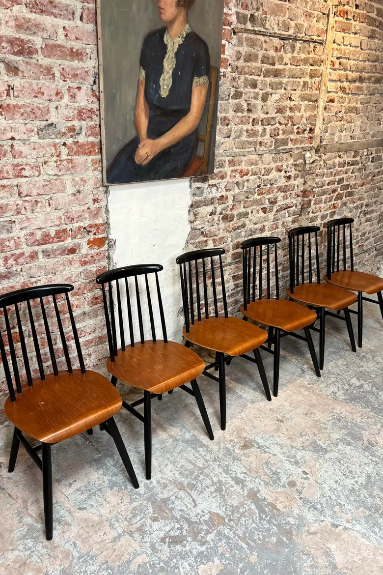 Lot de six chaises Tapiovaara – Années 60