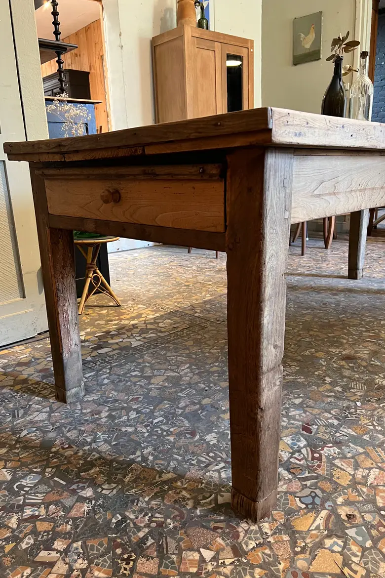 Massive table de ferme en chêne Début XXème