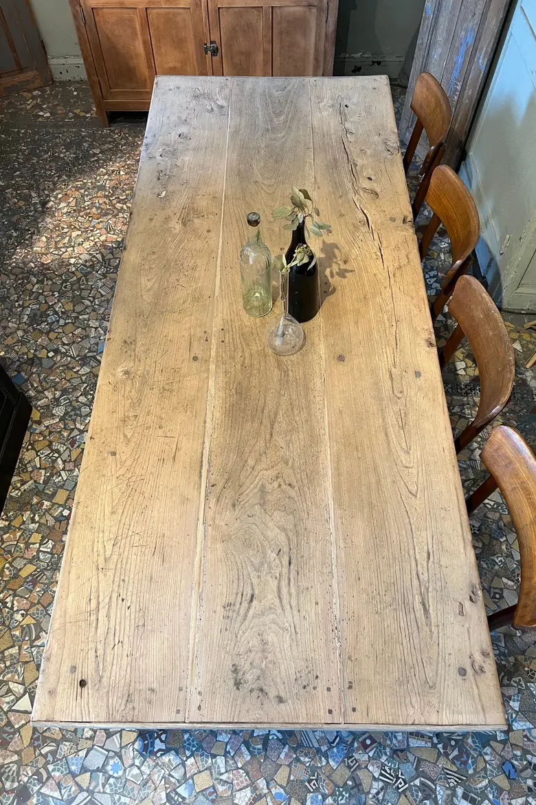 Massive table de ferme en chêne Début XXème