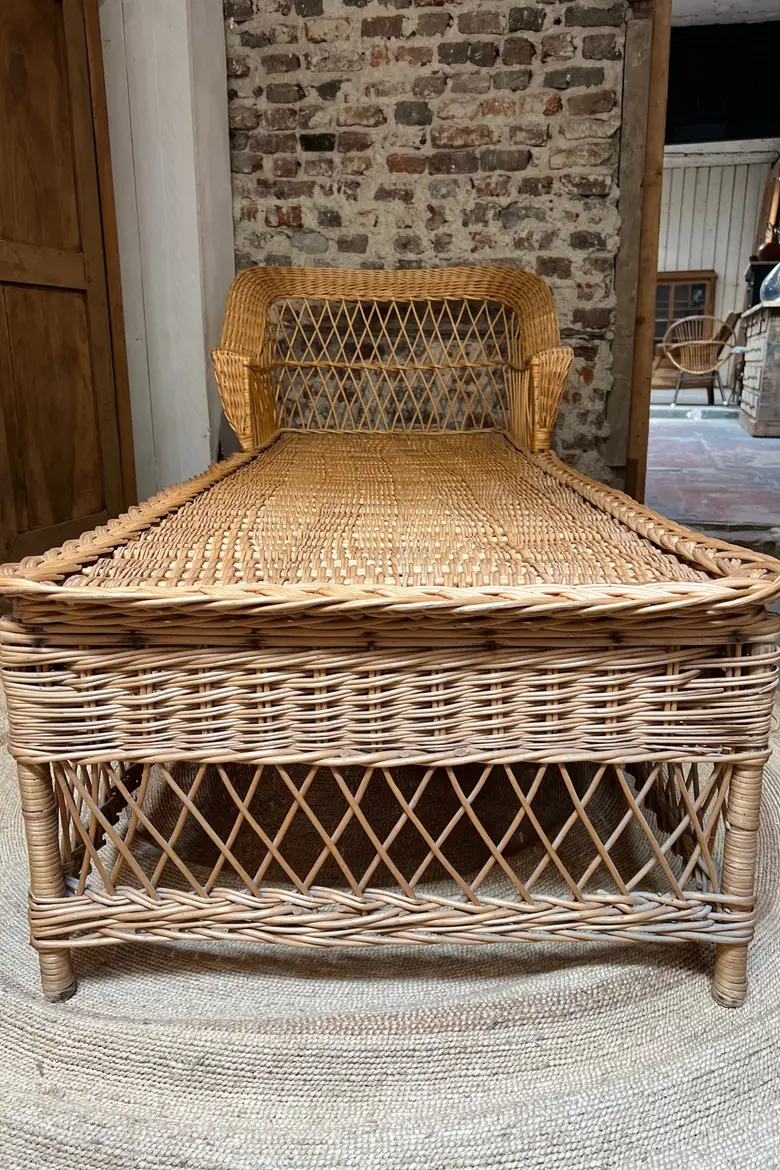 Méridienne en rotin Années 60