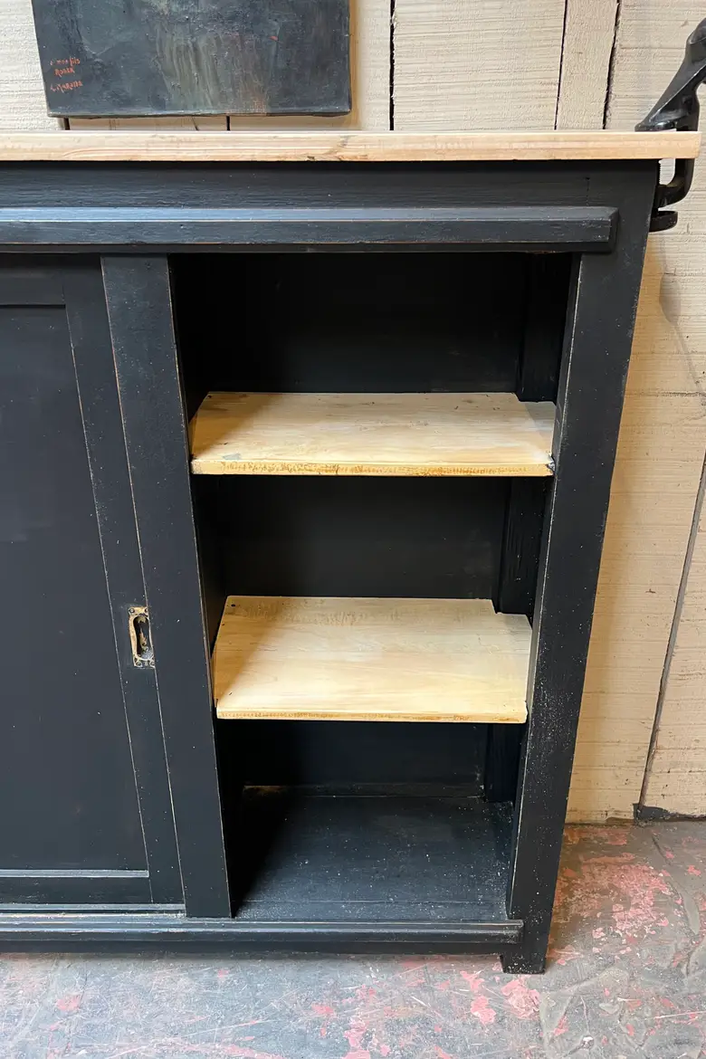 Meuble arrière de comptoir en bois Début XXème