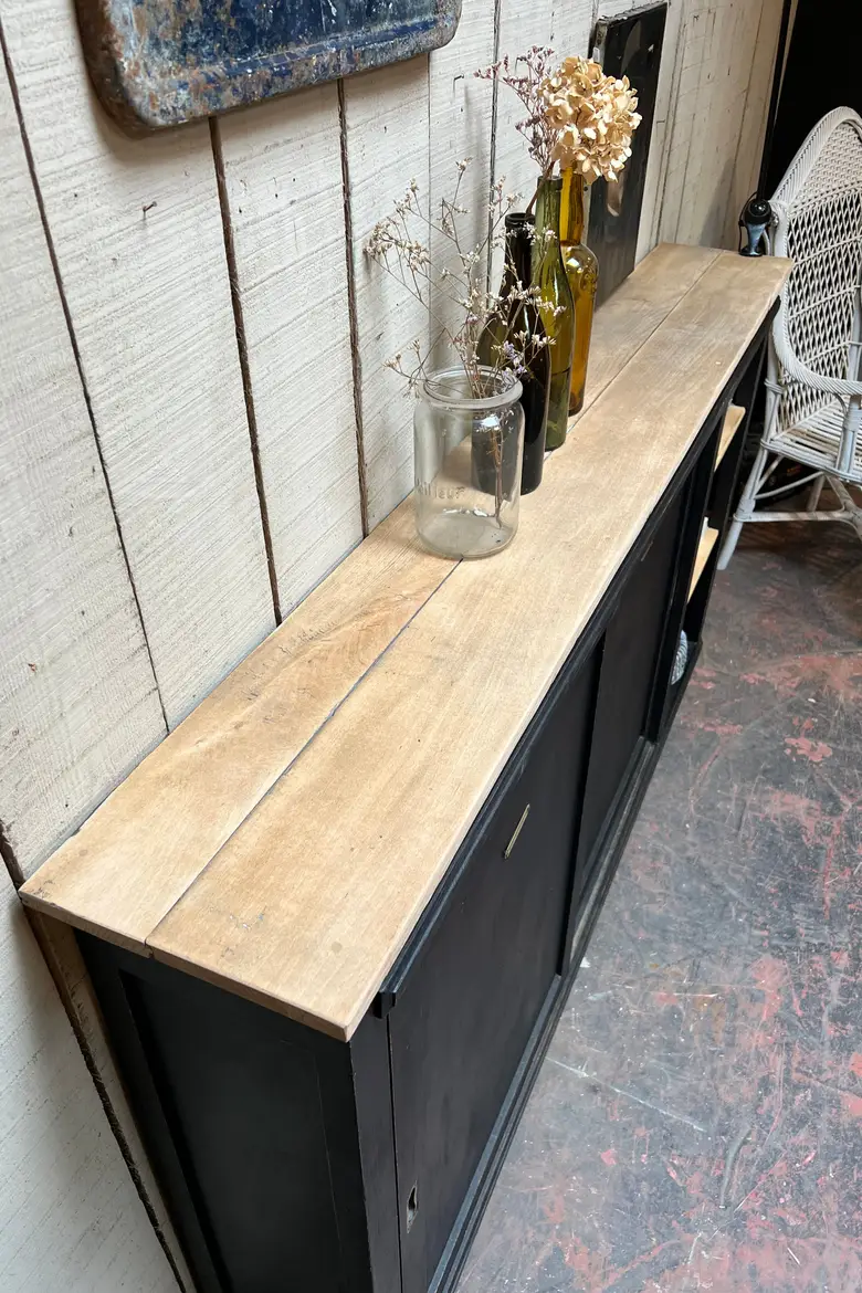 Meuble arrière de comptoir en bois Début XXème