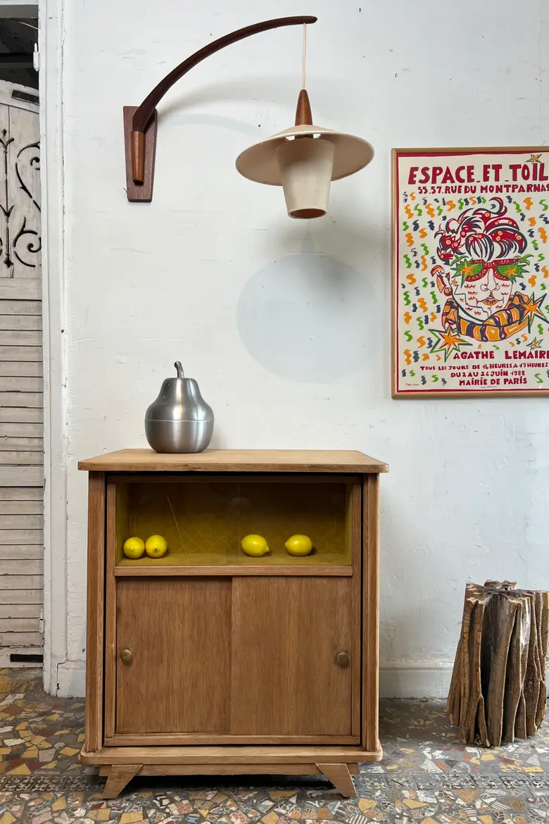 Meuble bar vintage en chêne