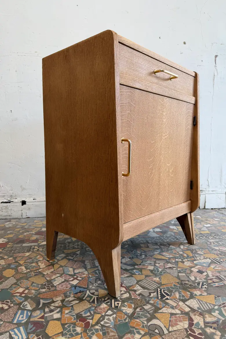 Meuble d’appoint vintage en chêne – Années 50/60
