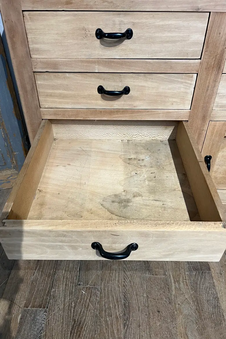Meuble d’atelier en bois brut Années 50