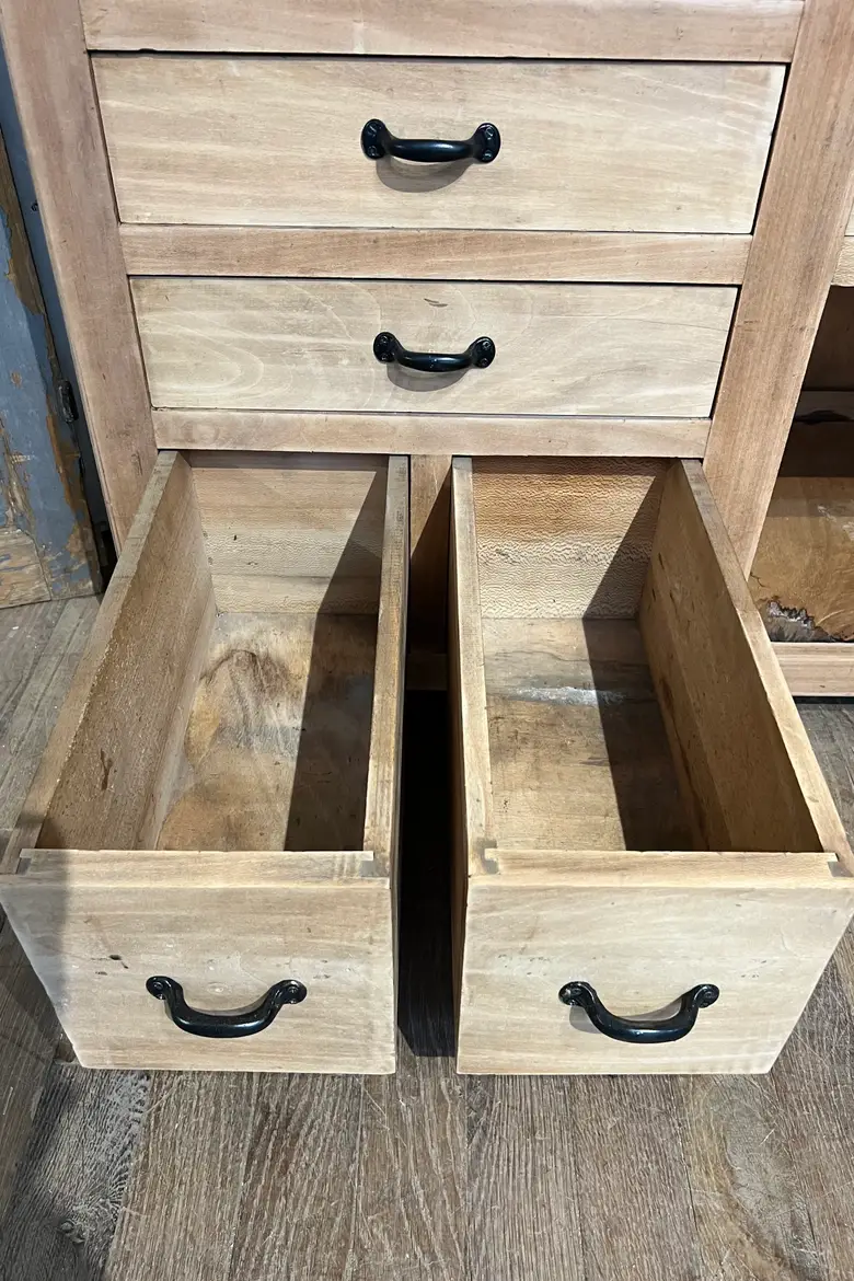 Meuble d’atelier en bois brut Années 50