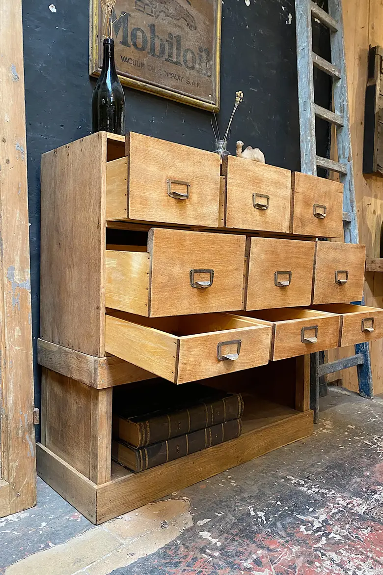Meuble d’atelier en chêne et sapin Début XXème