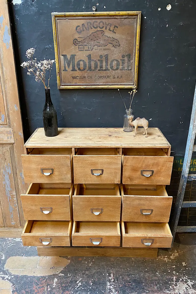 Meuble d’atelier en chêne et sapin Début XXème
