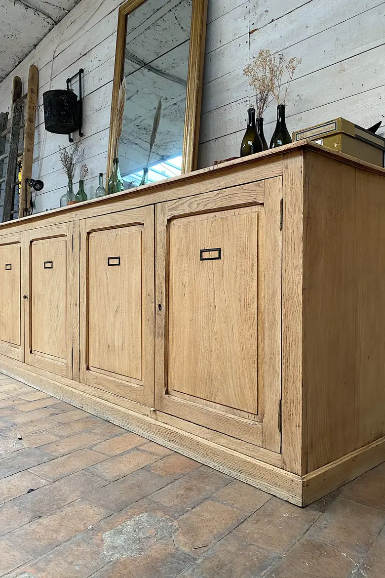 Meuble de métier 4 portes en chêne Début XXème