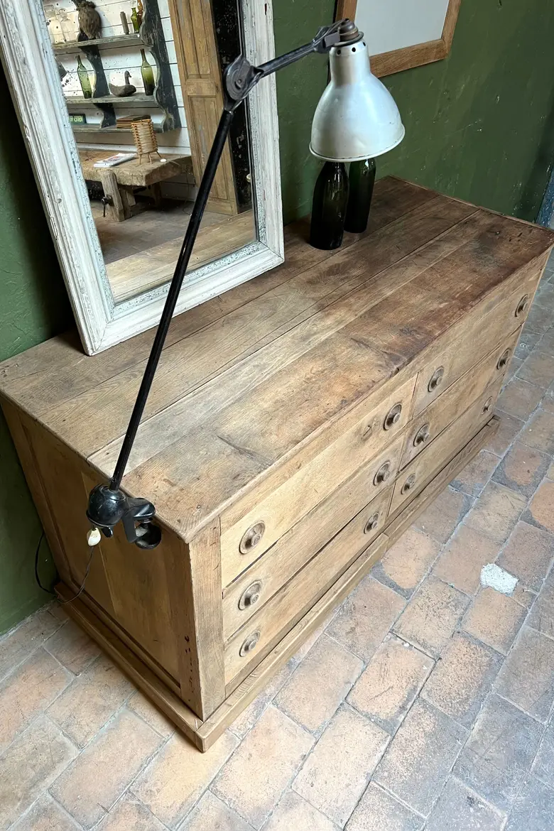 Meuble de métier à tiroirs en chêne Début XXème