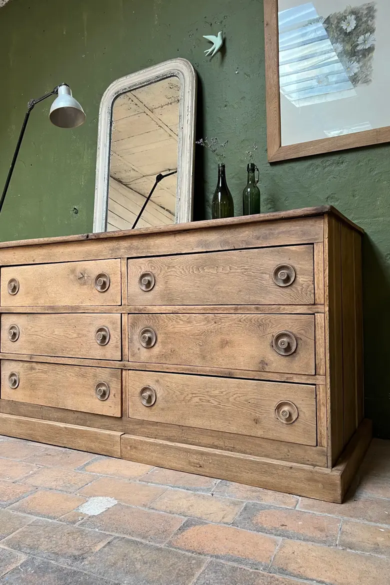Meuble de métier à tiroirs en chêne Début XXème