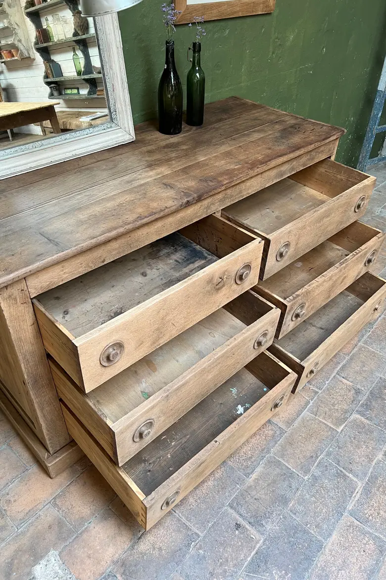 Meuble de métier à tiroirs en chêne Début XXème