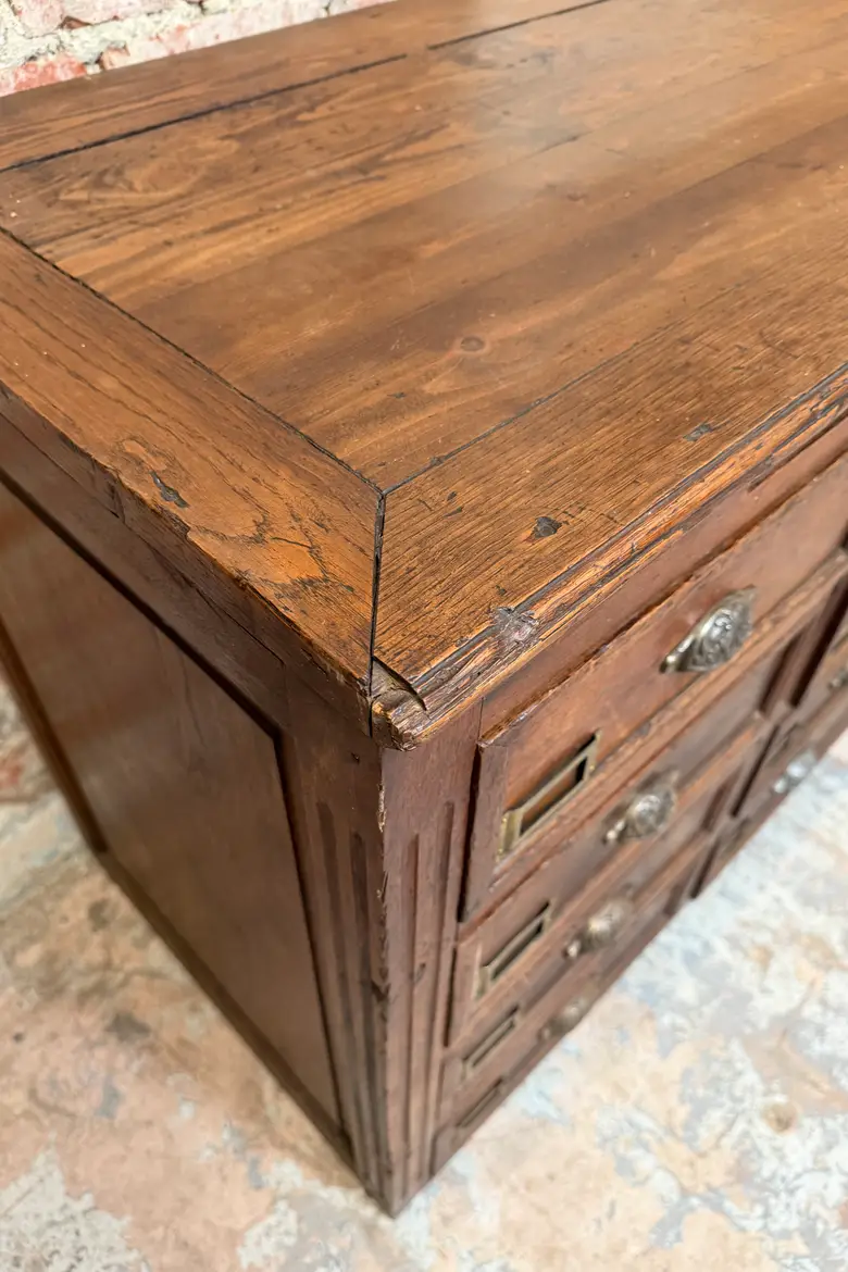 Meuble de métier à tiroirs en chêne