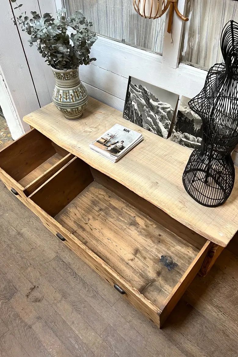 Meuble de métier bas en sapin Début XXème