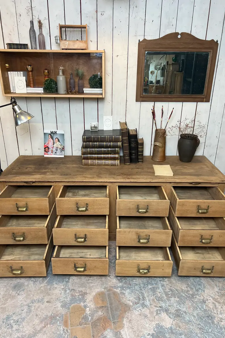 Meuble de métier en chêne